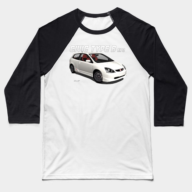 Civic Type R Baseball T-Shirt by PjesusArt